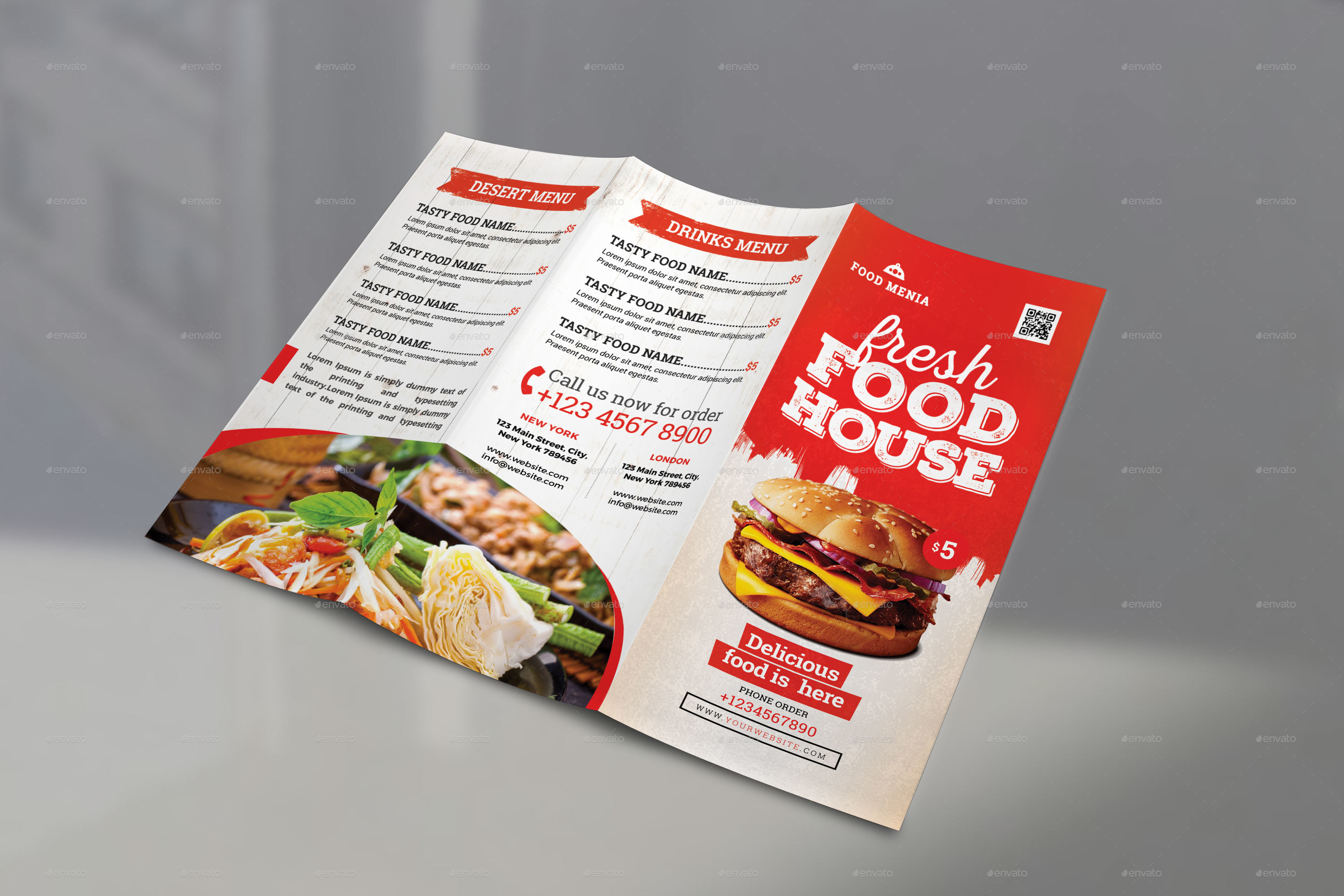 Trifold Food Brochure Print Templates Graphicriver